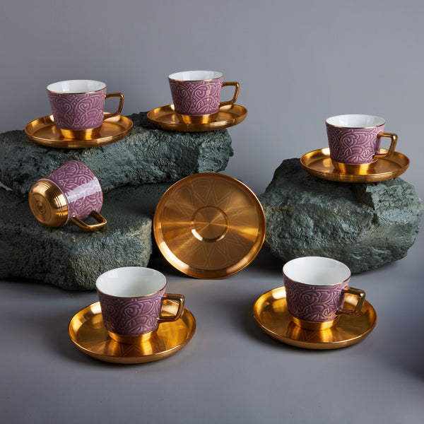 Tea Porcelain Set 12 Pcs From Majlis -Purple