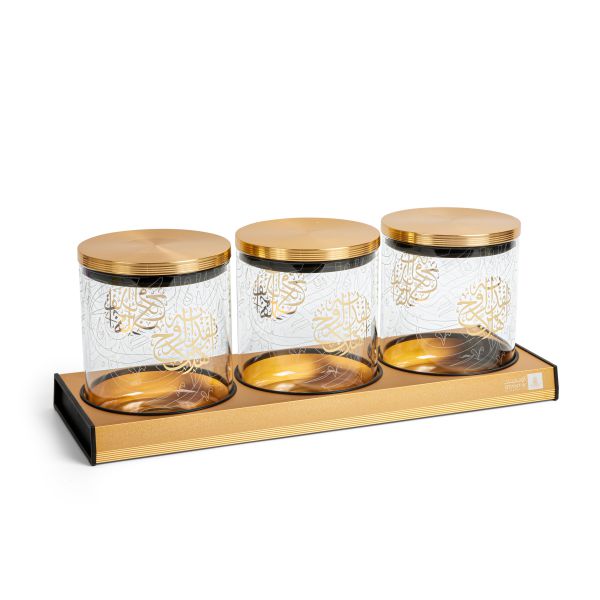 Luxury Canister Set 4Pcs From Zuwar - Gold