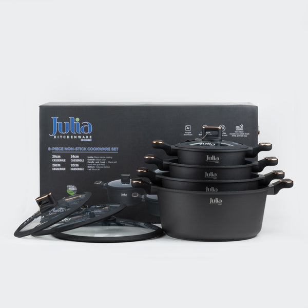 ELITE-PRO COOKWARE SET 8 PIECES-BLACK