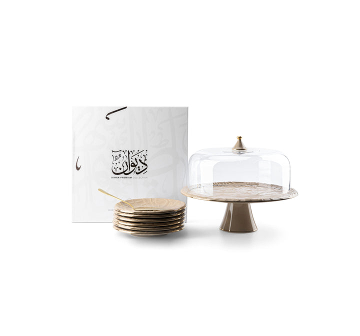 Cake Serving Set From Ather - White + silver