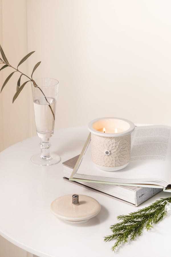 Small Scented Candle From Asalah - Creamy + Silver