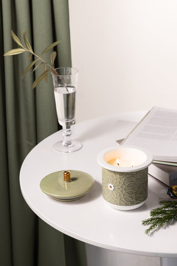 Large Scented Candle From Asalah - Olive + Gold