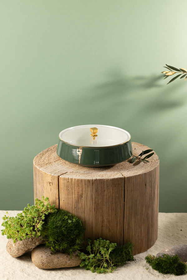 Medium Date Bowl From Liqaa -  Olive + Gold