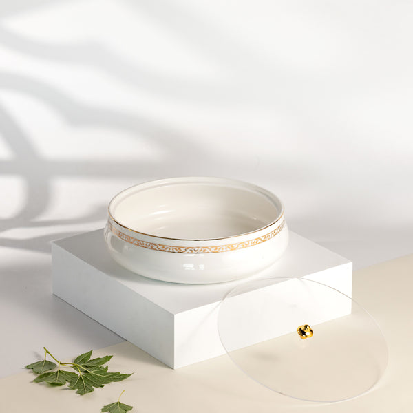 Large Date Bowl From Naqsh - White + Gold