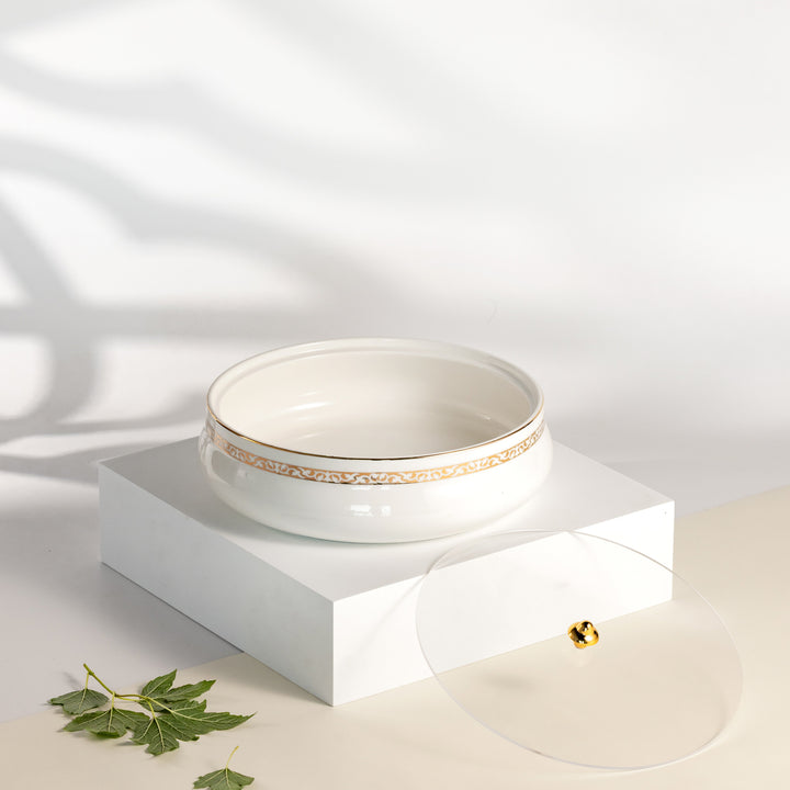 Large Date Bowl From Naqsh - White + Gold