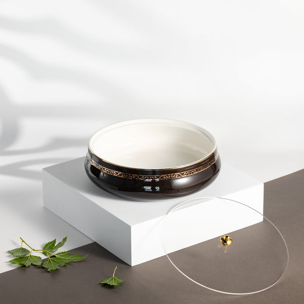 Large Date Bowl From Naqsh - Black + Gold