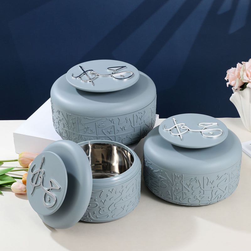 Food Warmer Set From Jiwar - Blue + Silver MS Department Store Oman
