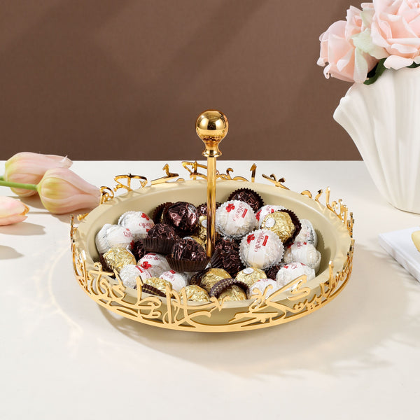 Sweet Serving Tray -S From Jiwar -  Ivory + Gold