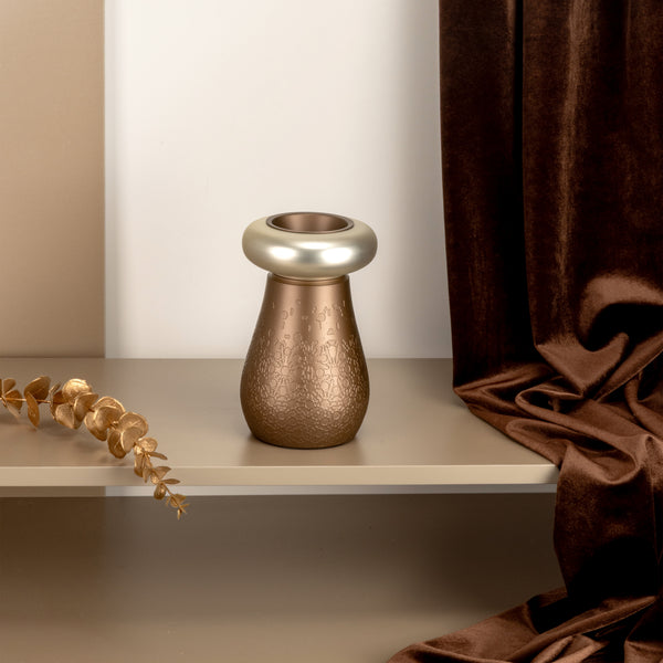 Stainless Steel Incense Burner From Nourhan - Matt Champagne Gold  + Matt Silver