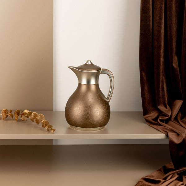 One Vacuum Flask For Tea Or Coffee From Nourhan - Matt Champagne Gold  + Matt Silver