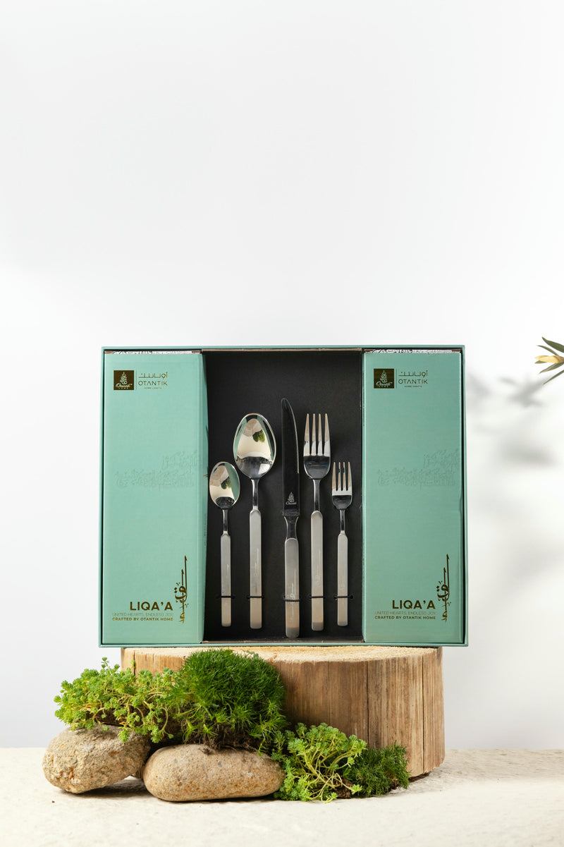 Cutlery Set 30 Pieces From Liqaa - Gold+Silver MS Department Store Oman