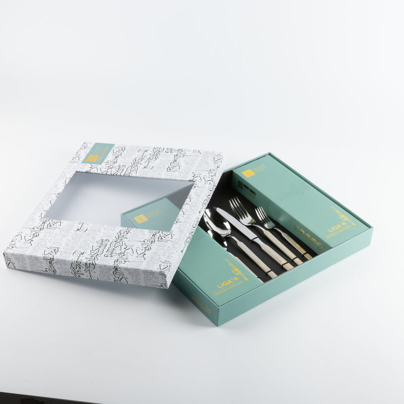 Otantik Cutlery Set 30 Pieces From Liqaa Gold+Silver MS Department Store Oman