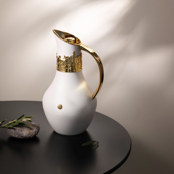 Vacuum Flask For Tea And Coffee From Ather - White + Gold