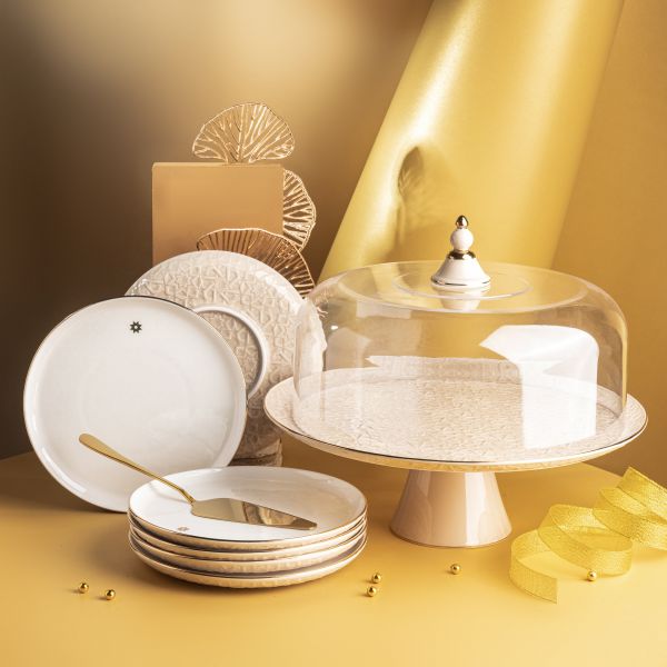 Cake  Serving Set 9Pcs From Crown - Beige