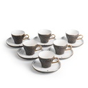 Turkish  Coffee Set 12Pcs From Crown - Black
