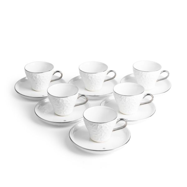 Turkish  Coffee Set 12Pcs From Crown - Silver