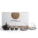 Tea And Arabic Coffee Set 19Pcs From Crown - Black