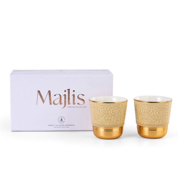 Espresso Set Of Two Cups From Majlis - Beige