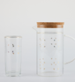 Glass Pitcher with cork + 4 Juice glasses in printed color box