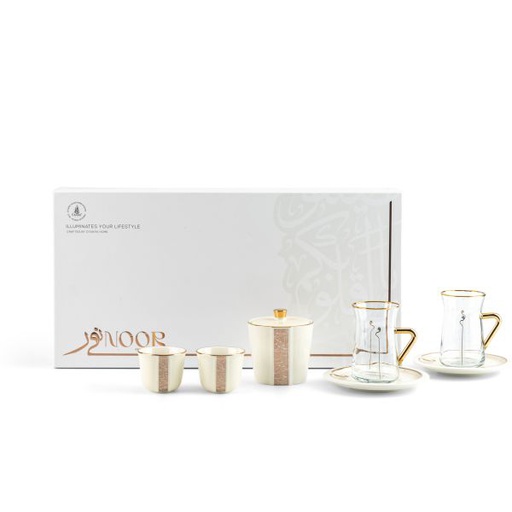 [ET2277] Tea And Arabic Coffee Set 19 pcs From Nour - White