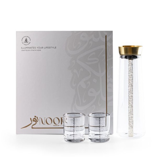 [GC1037] Glass Juice Set From Nour - Gold