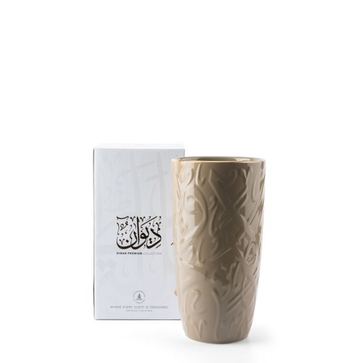 [ET2394] Big Flower Vase From Diwan -  Coffee