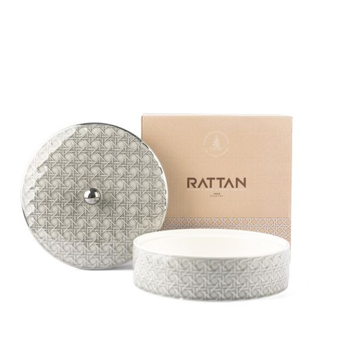 [ET1899] Medium Date Bowl From Rattan - Grey